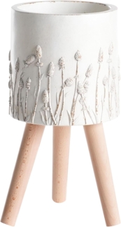 Blumentopf mit Beinen JANINA 24 cm Cremeweiß