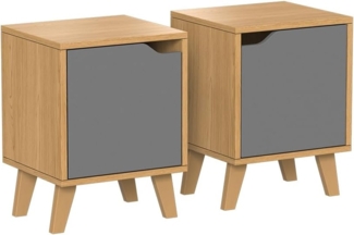 Vicco Nachttisch Eiche/Anthrazit 2 Teile, Malu