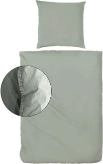 H.G. Hahn Haustextilien Kopfkissen 2 Stück Hahn Renforce Kissenbezüge 40x40 cm stonew, Füllung: ohne Füllung