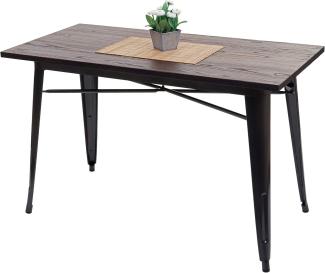 Esszimmertisch HWC-H10 Gastronomie FSC schwarz-braun 120x60 cm