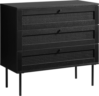 FJORDFORM Rattan Kommode, Kommode mit Schubladen, Kommode Schlafzimmer, Schubladenkommode mit Viel Stauraum, Komodenschrank für Schlafzimmer, Wohnzimmer, Flur, Büro 80 x 75 x 40 cm