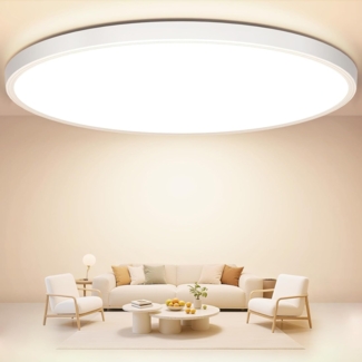 Deckenlampe LED Deckenleuchte Flach Rund, Ø30CM 24W 2400LM Lampe Decke Wohnzimmer Neutralweiß 4000K Ultra Dünn Modern IP44 Badlampe Badezimmerlampe für Schlafzimmer Kinderzimmer Flur Keller Küche Bad