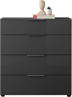 HBZ Kommode Santorin Mehrzweckschrank mit Schubkästen, BxHxT 90x99x40 cm (1 St), Mit 4 Schubkästen mit Softclose, Glasfront und Glasoberboden