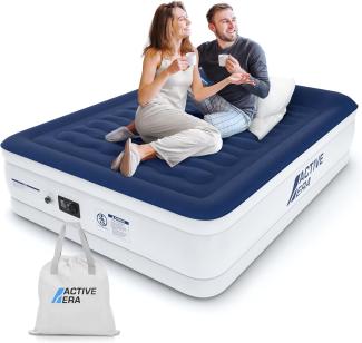 Active Era Luxus Doppel Luftbett – selbstaufblasendes Gästebett mit eingebauter, elektrischer Pumpe, integriertem Kissen und besonderer Luftträger Technologie - 203 x 152 x 56cm