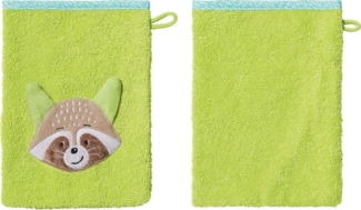 Erwin Müller Waschhandschuh Kinder-Waschhandschuh "Waschbär" 2er-Pack, (2-St), Walk-Frottier Uni