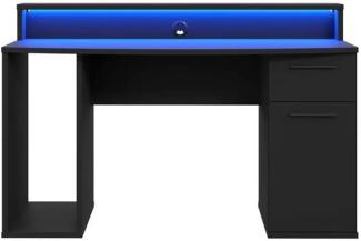 TEZAUR 9B Gaming Desk Computertisch mit LED-Beleuchtung, von Forte