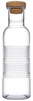 Pasabahce HOOP Flasche aus Glas mit einem Bambusdeckel Transparent 1 Liter