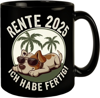 speecheese Tasse Hund mit Sonnenbrille - Rente 2025 Tasse
