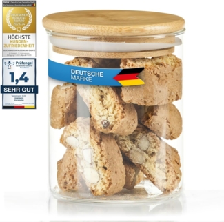 Dimono Vorratsglas Glasbehäler mit Bambus-Deckel, Borosilikatglas, (Glasbehälter), Aufbewahrungsglas