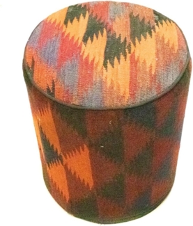 Sonderform,XS / 80 cm Ø Rund & kleiner,Mehrfarbig,Patchwork,Schurwolle,Afghanistan