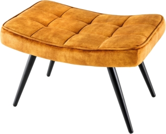 riess-ambiente Fußhocker SCANDINAVIA senfgelb / schwarz (Einzelartikel, 1 St), Wohnzimmer · Samt · Metall · Scandinavian Design