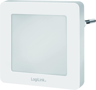 LogiLink Nachtlicht LED-Nachtlicht mit Dämmerungssensor, quadratisch, 3014 LED LED013, Automatische Abschaltung, Dauerlicht schaltbar, Mit Dämmerungsfunktion