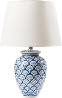 Tischlampe JAUCA Porzellan Weiß Blau