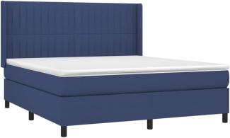 vidaXL Boxspringbett mit Matratze Blau 180x200 cm Stoff 3131615