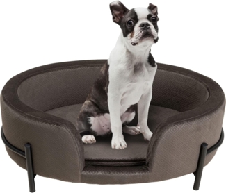 Kare Design Hund/Katzenbett Dream Day, Grau, Hundebett, Katzenbett, Samtoptik, Stahlfüße, 25x63x44cm (H/B/T)