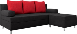 Mirjan24 'Dover' Schlafsofa, Schwarz, 86 x 192 x 80 cm, mit Polsterhocker