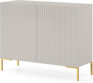 Selsey LAMMELO - Sideboard 2-türig - Graubeige mit goldenen Beinen