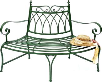 DanDiBo Gartenbank Wetterfest Halbrund aus Metall Grün 93996 140cm Bank Metallbank Sitzbank Garten