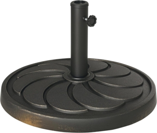 Outsunny Sonnenschirmständer 18 kg Runder Sonnenschirmfuß für Ø38/48 mm Schirmstange, Runder Gartenschirmständer für Balkon, Kunstharz, Bronze
