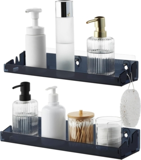 Navaris Wandregal Acryl Schweberegal - 2x Regale - Badezimmer Regal ohne Bohren - Regal, 2-tlg.