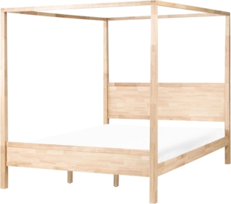 Himmelbett Holz HAUTERIVES 180 x 200 cm Hellbraun