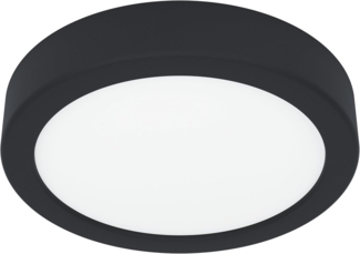 EGLO LED Deckenleuchte Fueva 6, runde Badezimmer Deckenlampe, Badlampe Decke aus Kunststoff in Schwarz und Weiß, Deckenbeleuchtung warmweiß-kaltweiß, IP44, Ø 16,5 cm