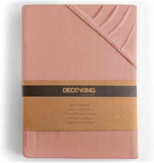 DecoKing Spannbettlaken 80x200 90x200 cm 100% gekämmte Baumwolle Lachs Spannbetttücher Jersey Boxspringbett Amber 80x200 90x200