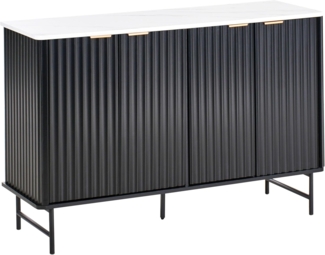 Sideboard mit 4 Türen GLASTONBURY Weißer Marmor