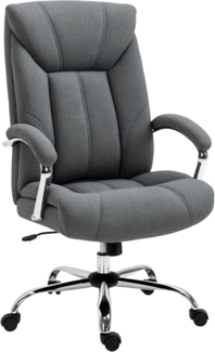 Vinsetto Bürostuhl mit Wippfunktion höhenverstellbarer Schreibtischstuhl Drehstuhl mit Rückenlehne Nylon Grau 65 x 78 x 110-120 cm
