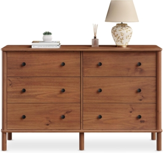 IDIMEX Kommode APOANA, Sideboard mit 6 Schubladen aus Massivholz skandi Kastanien farben