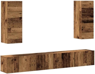 vidaXL 4-tlg. TV-Schrank-Set Wandmontage Altholz-Optik Holzwerkstoff 3329017