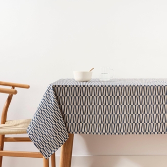 Belum Tischdecke, schmutzabweisend, Größe 100x155 cm, extraweich, Blau, 100, Stoff 100% Bio-Baumwolle, Modell 0120-335