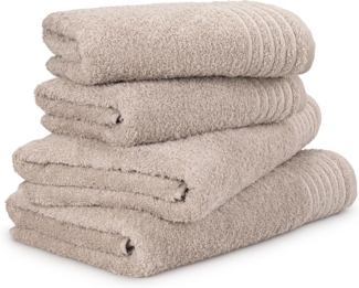 Möve Handtuch Set New Classic, Walkfrottier (4-St), 2x Hand- und 2x Duschtücher, 100% bester Baumwolle (480 g/m)
