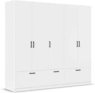 rauch Drehtürenschrank Kleiderschrank Schrank Garderobe Wäscheschrank BARI mit Schubkästen und modernem Griff in Graumetallic MADE IN GERMANY