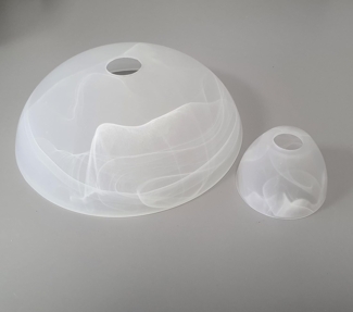 Lichthandel Hoch Lampenschirm Fluterglas Set E14-E27 Leseleuchte & Oberlicht incl. Adapterringe, Fluterglas Komplett Set