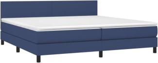 vidaXL Boxspringbett mit Matratze, Stoff, Blau, 200x200 cm, H2