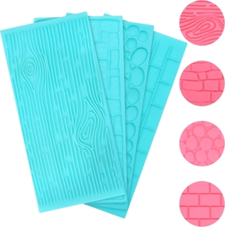 Kurtzy Vorratsdose Silikonformen für Fondant und Schokolade - 4er Set, Kunststoff, (1-tlg)