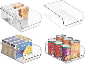 Aufbewahrungsbox Organizer Küche und Vorratskammer mDesign 4er Set transparent