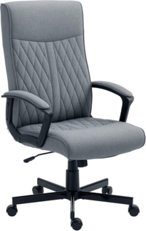 Vinsetto Bürostuhl mit Wippfunktion, Ergonomischer Schreibtischstuhl, Höhenverstellbarer Computerstuhl, Drehbarer Arbeitsstuhl für Büro, Dunkelgrau