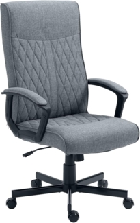 Vinsetto Bürostuhl mit Wippfunktion, Ergonomischer Schreibtischstuhl, Höhenverstellbarer Computerstuhl, Drehbarer Arbeitsstuhl für Büro, Dunkelgrau