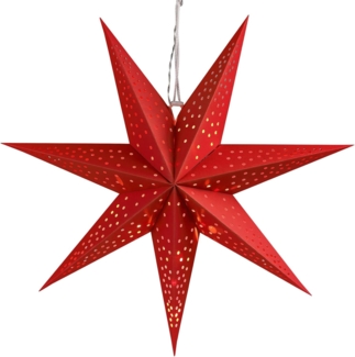 Casaria LED Weihnachtsstern Rot 7 Spitzen Beleuchtet 60 cm Papierstern Weihnachten Weihnachtsdeko Leuchtstern Dekostern Adventsstern