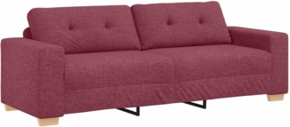 vidaXL 3-Sitzer-Sofa mit Kissen Weinrot Stoff 4105091