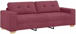 vidaXL 3-Sitzer-Sofa mit Kissen Weinrot Stoff 4105091