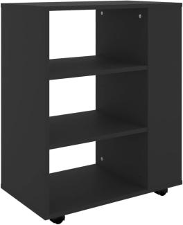 vidaXL Rollschrank mit Fächern Rollcontainer Büroschrank Aktenschrank Bürocontainer Schrank Büro Druckerschrank Schwarz 60 x 35 x 75 cm Spanplatte