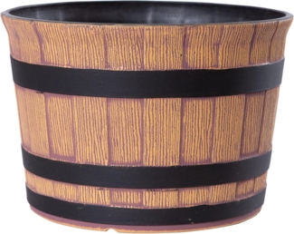 Jinfa Pflanzkübel aus Kunststoff Miniteich Weinfassoptik Blumenöpfe, 1, 3, 6 Stück (1 St)