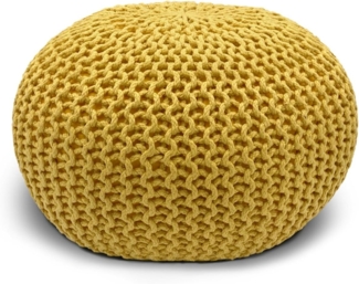 Casamia Pouf Pouf Ø 55 o. 45 cm Strickhocker Sitzpouf Bodenkissen Premium Outdoor