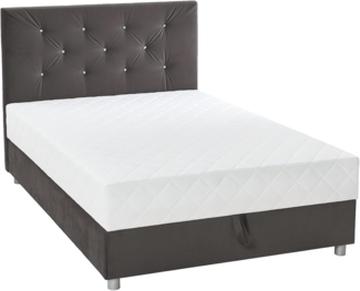ATLANTIC home collection Boxbett CELIA im hochwertiger Samtoptik, mit Taschen-Federkernmatratze, Bettkasten und Strass-Steinen