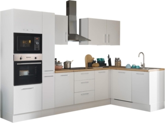 Stella Trading Turin LBM Eckküche 310 x 211 x 60 cm, weiß - Ohne Küchengeräte - Moderne, geräumige Küche in Artisan-Eiche Optik mit viel Stauraum