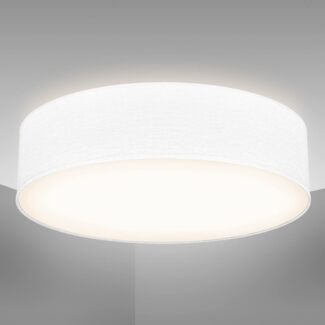 B.K.Licht Deckenleuchte Stoff-Deckenlampe Ø38cm 2-fammig E27 Wohnzimmer LED Halogen, ohne Leuchtmittel, weiße Stoffdeckenleuchte mit Textilschirm Schafzimmer Küche - BKL1218