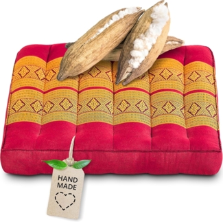 livasia Sitzkissen Sitzkissen 35 cm, vegan und handgefertigt, 35x35x6cm, Kapok